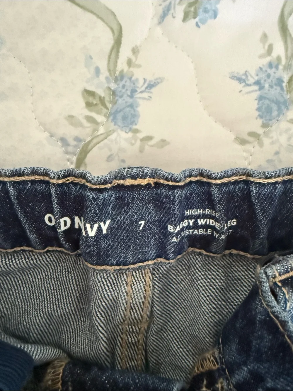 Old Navy Dark Blue Wide-Leg Kids Jeans with Patch Pockets